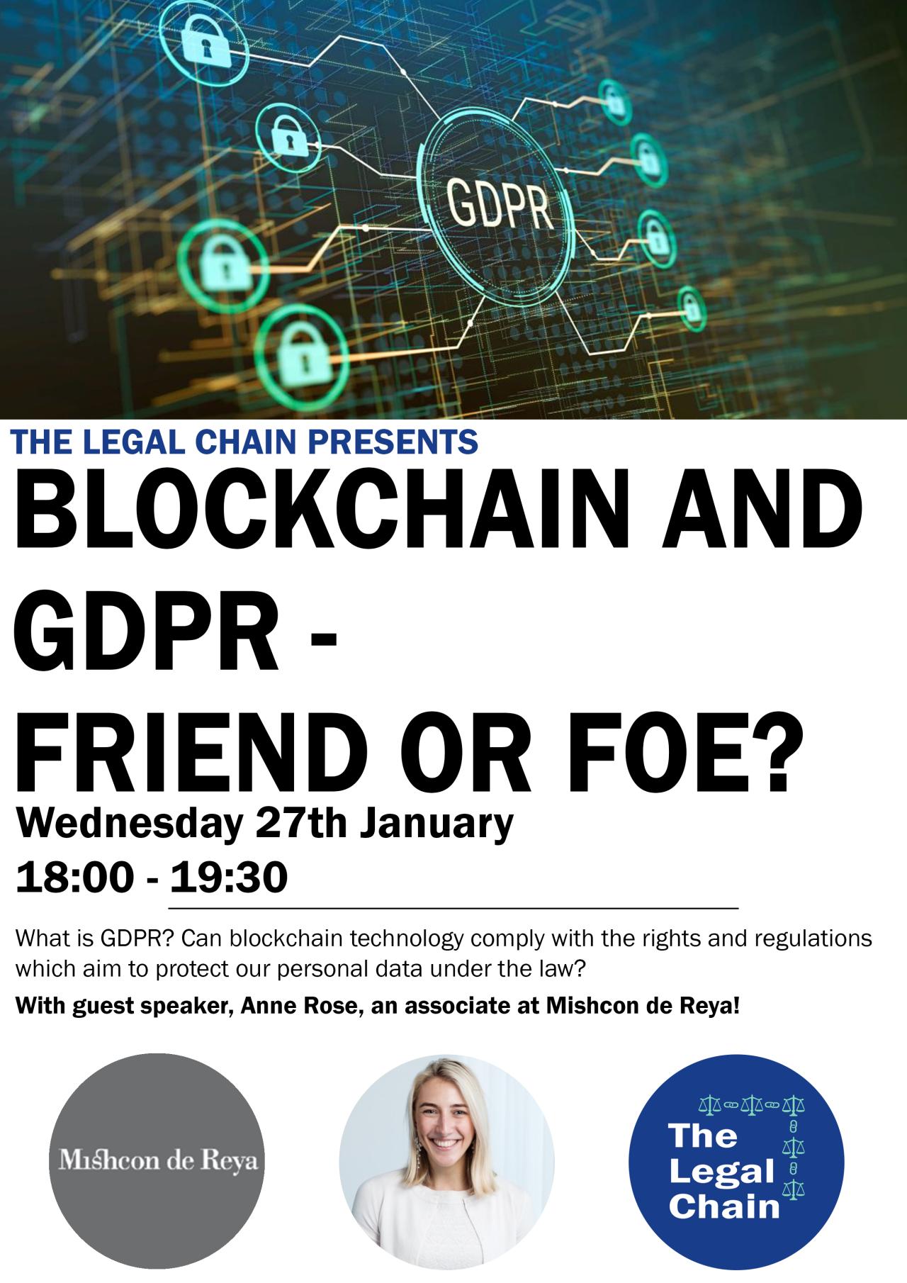 Blockchain and GDPR, with Mishcon de Reya